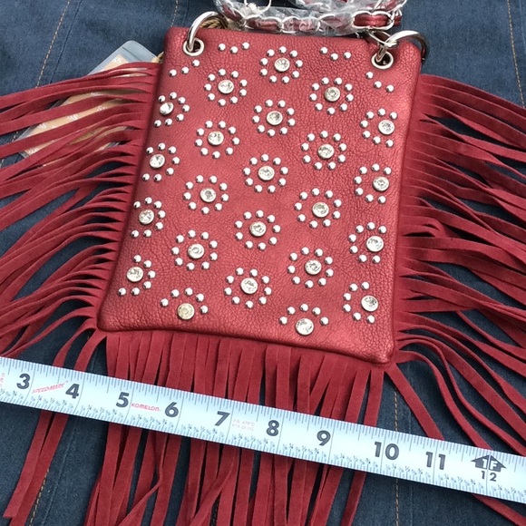 Crossbody Fringed Blinged  Purse - Picture 7 of 8